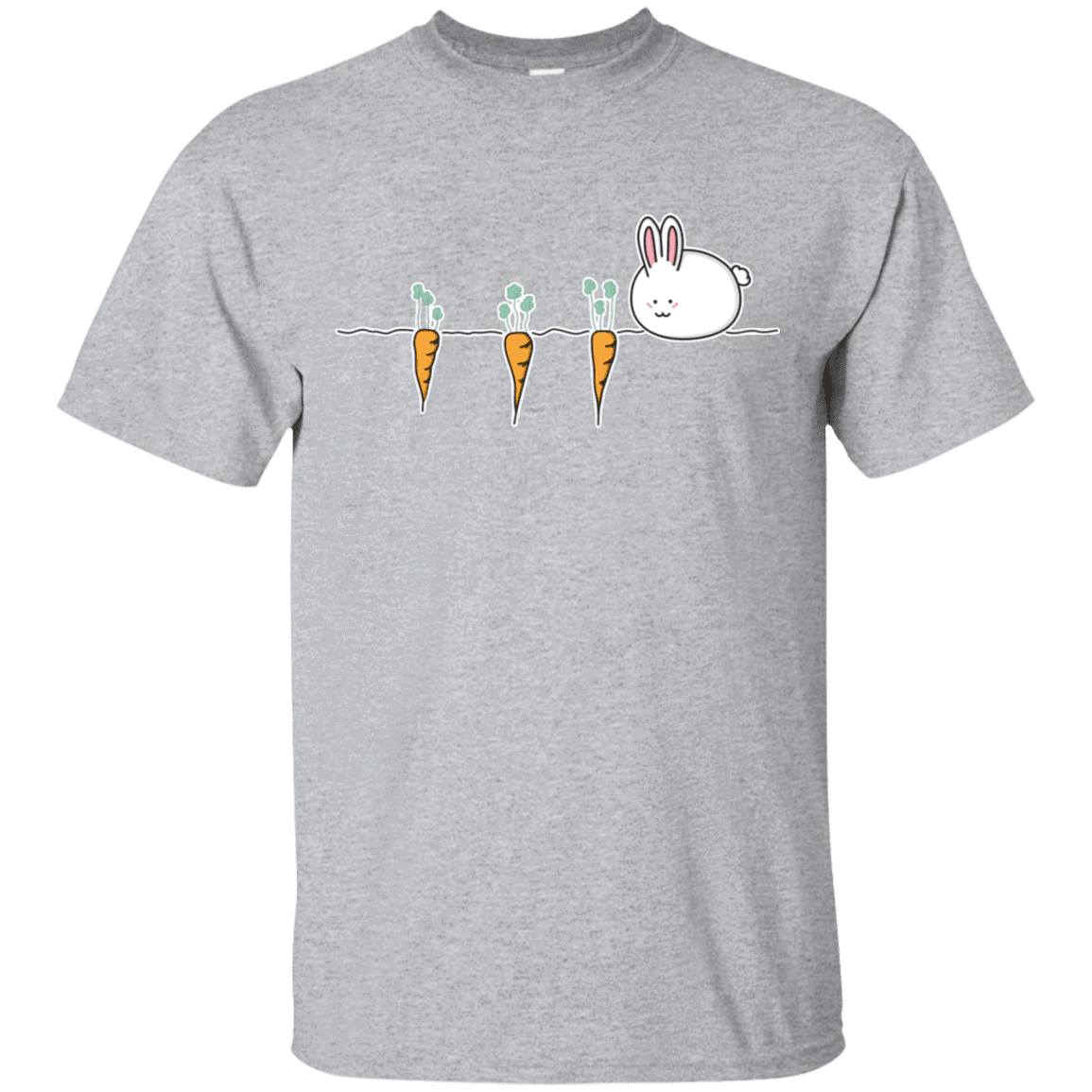 T-Shirts Sport Grey / S Kawaii Rabbit and Carrots T-Shirt