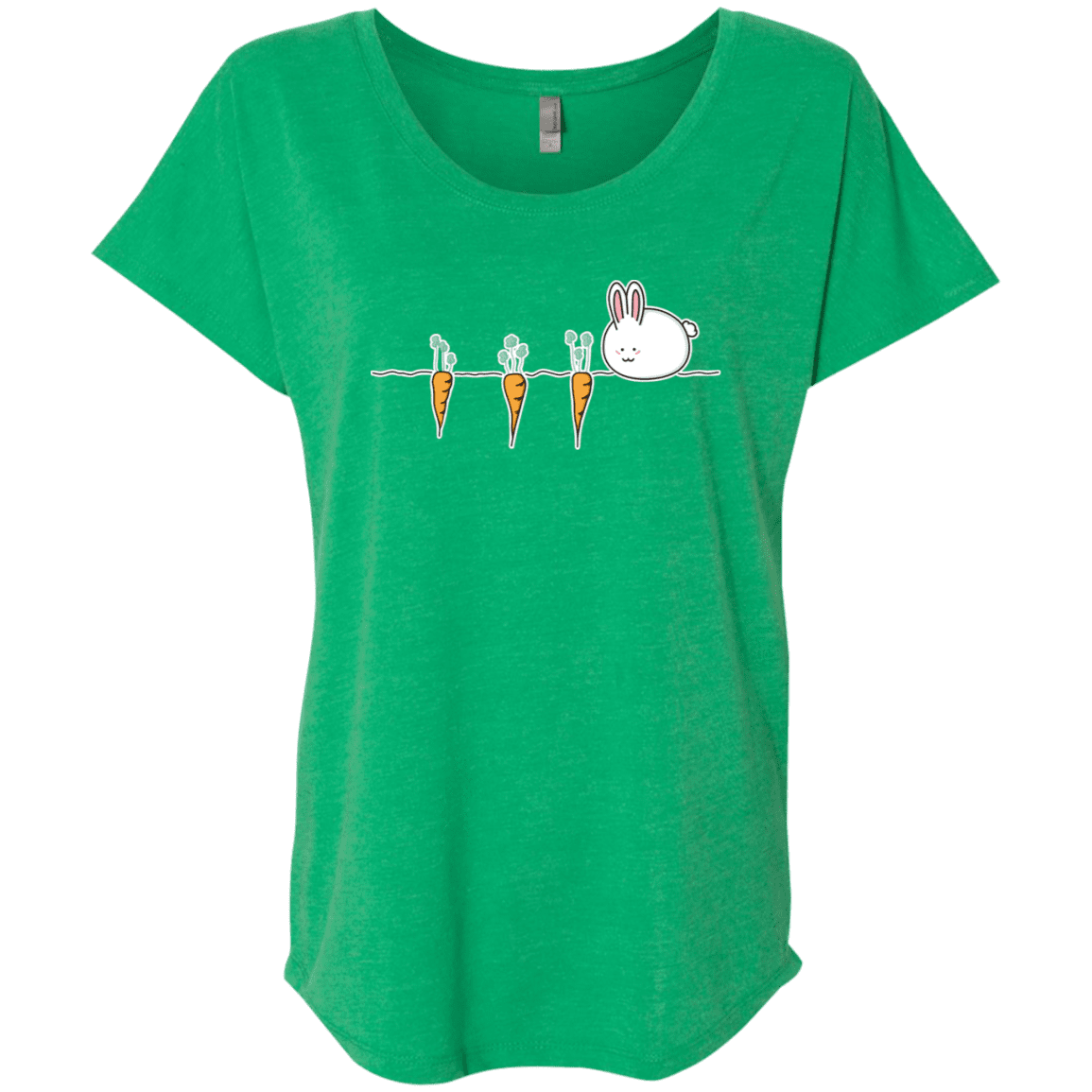 T-Shirts Envy / X-Small Kawaii Rabbit and Carrots Triblend Dolman Sleeve