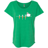 T-Shirts Envy / X-Small Kawaii Rabbit and Carrots Triblend Dolman Sleeve