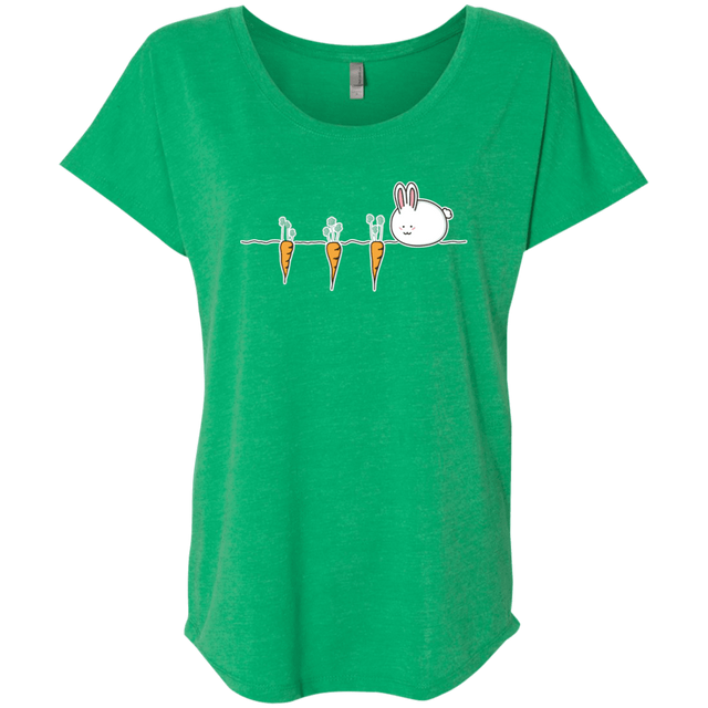 T-Shirts Envy / X-Small Kawaii Rabbit and Carrots Triblend Dolman Sleeve