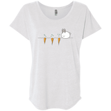 T-Shirts Heather White / X-Small Kawaii Rabbit and Carrots Triblend Dolman Sleeve