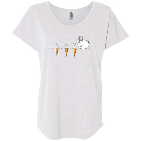 T-Shirts Heather White / X-Small Kawaii Rabbit and Carrots Triblend Dolman Sleeve