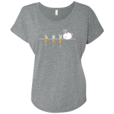 T-Shirts Premium Heather / X-Small Kawaii Rabbit and Carrots Triblend Dolman Sleeve