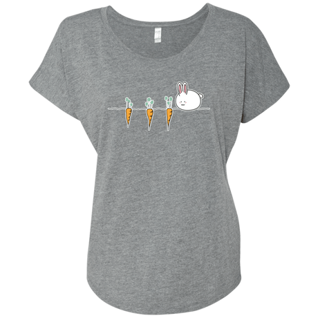 T-Shirts Premium Heather / X-Small Kawaii Rabbit and Carrots Triblend Dolman Sleeve