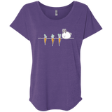 T-Shirts Purple Rush / X-Small Kawaii Rabbit and Carrots Triblend Dolman Sleeve