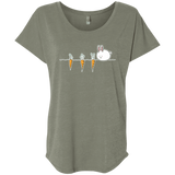T-Shirts Venetian Grey / X-Small Kawaii Rabbit and Carrots Triblend Dolman Sleeve