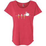 T-Shirts Vintage Red / X-Small Kawaii Rabbit and Carrots Triblend Dolman Sleeve