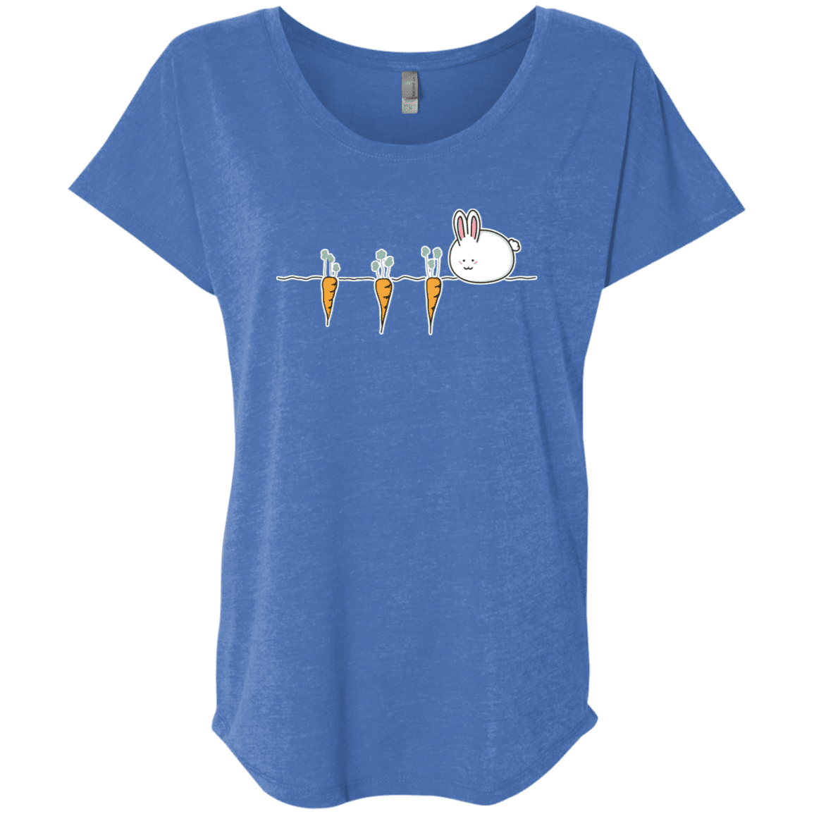 T-Shirts Vintage Royal / X-Small Kawaii Rabbit and Carrots Triblend Dolman Sleeve