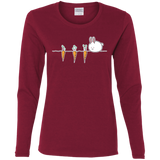 T-Shirts Cardinal / S Kawaii Rabbit and Carrots Women's Long Sleeve T-Shirt