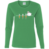 T-Shirts Irish Green / S Kawaii Rabbit and Carrots Women's Long Sleeve T-Shirt