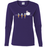 T-Shirts Purple / S Kawaii Rabbit and Carrots Women's Long Sleeve T-Shirt