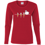 T-Shirts Red / S Kawaii Rabbit and Carrots Women's Long Sleeve T-Shirt