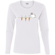 T-Shirts White / S Kawaii Rabbit and Carrots Women's Long Sleeve T-Shirt