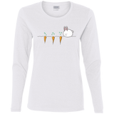 T-Shirts White / S Kawaii Rabbit and Carrots Women's Long Sleeve T-Shirt