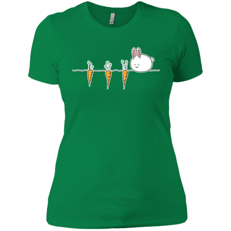 T-Shirts Kelly Green / X-Small Kawaii Rabbit and Carrots Women's Premium T-Shirt