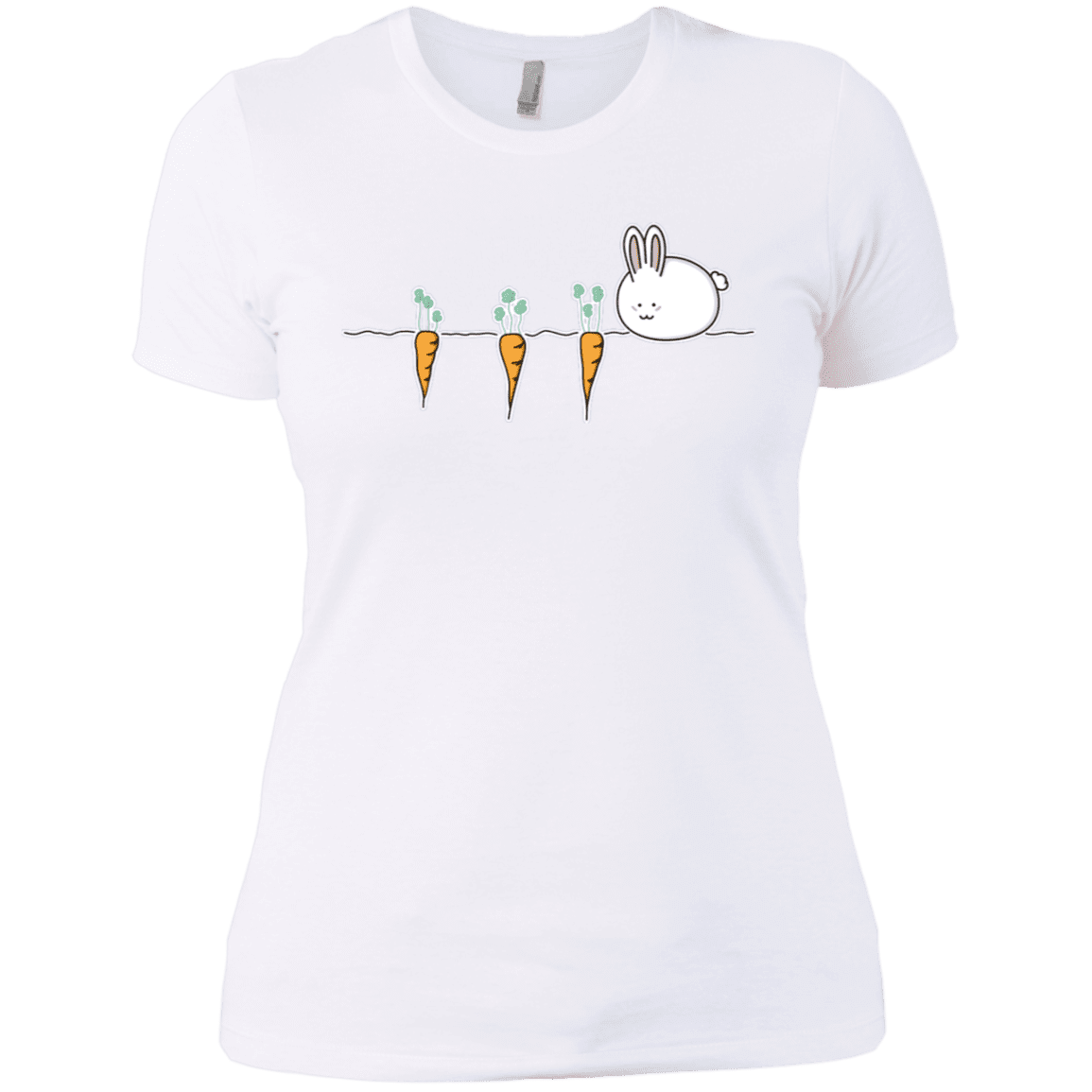 T-Shirts White / X-Small Kawaii Rabbit and Carrots Women's Premium T-Shirt