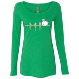 T-Shirts Envy / S Kawaii Rabbit and Carrots Women's Triblend Long Sleeve Shirt