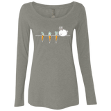 T-Shirts Venetian Grey / S Kawaii Rabbit and Carrots Women's Triblend Long Sleeve Shirt