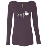 T-Shirts Vintage Purple / S Kawaii Rabbit and Carrots Women's Triblend Long Sleeve Shirt