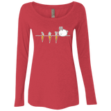 T-Shirts Vintage Red / S Kawaii Rabbit and Carrots Women's Triblend Long Sleeve Shirt