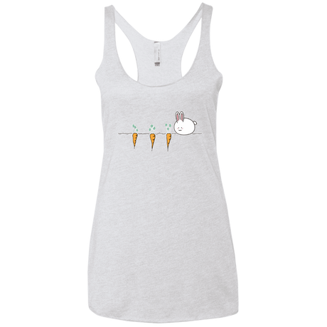 T-Shirts Heather White / X-Small Kawaii Rabbit and Carrots Women's Triblend Racerback Tank
