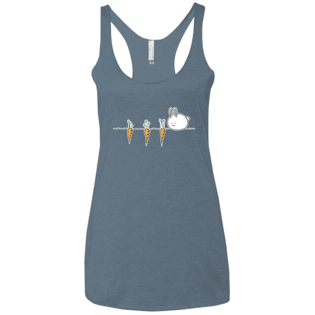 T-Shirts Indigo / X-Small Kawaii Rabbit and Carrots Women's Triblend Racerback Tank