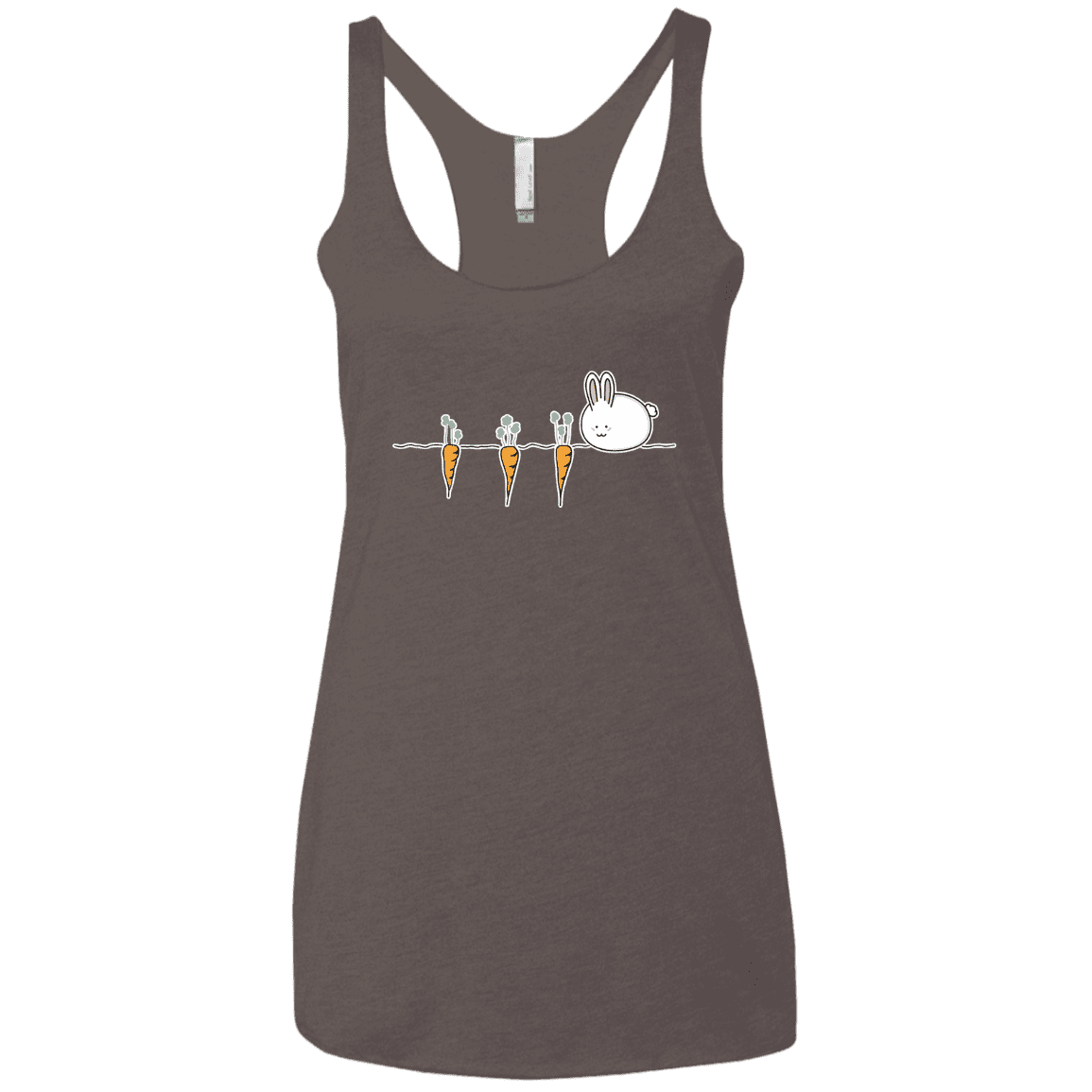 T-Shirts Macchiato / X-Small Kawaii Rabbit and Carrots Women's Triblend Racerback Tank