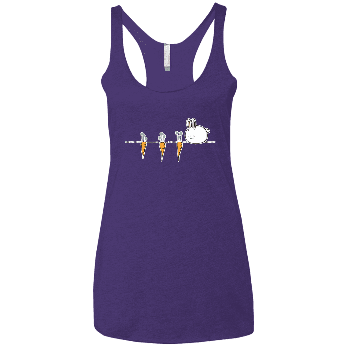 T-Shirts Purple Rush / X-Small Kawaii Rabbit and Carrots Women's Triblend Racerback Tank