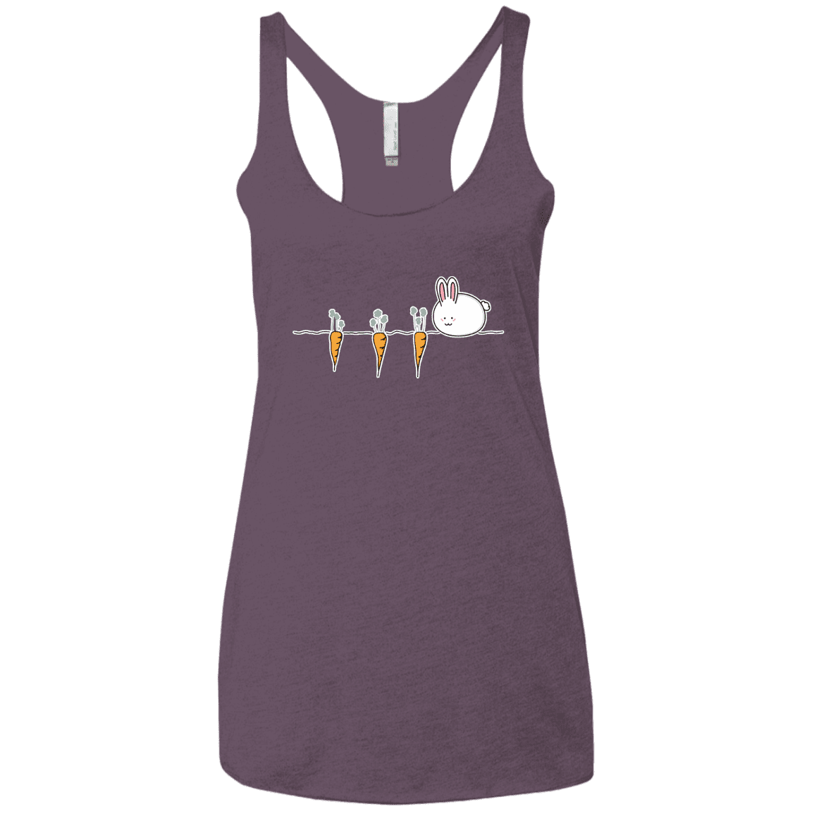 T-Shirts Vintage Purple / X-Small Kawaii Rabbit and Carrots Women's Triblend Racerback Tank
