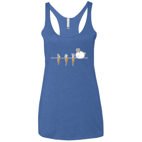 T-Shirts Vintage Royal / X-Small Kawaii Rabbit and Carrots Women's Triblend Racerback Tank