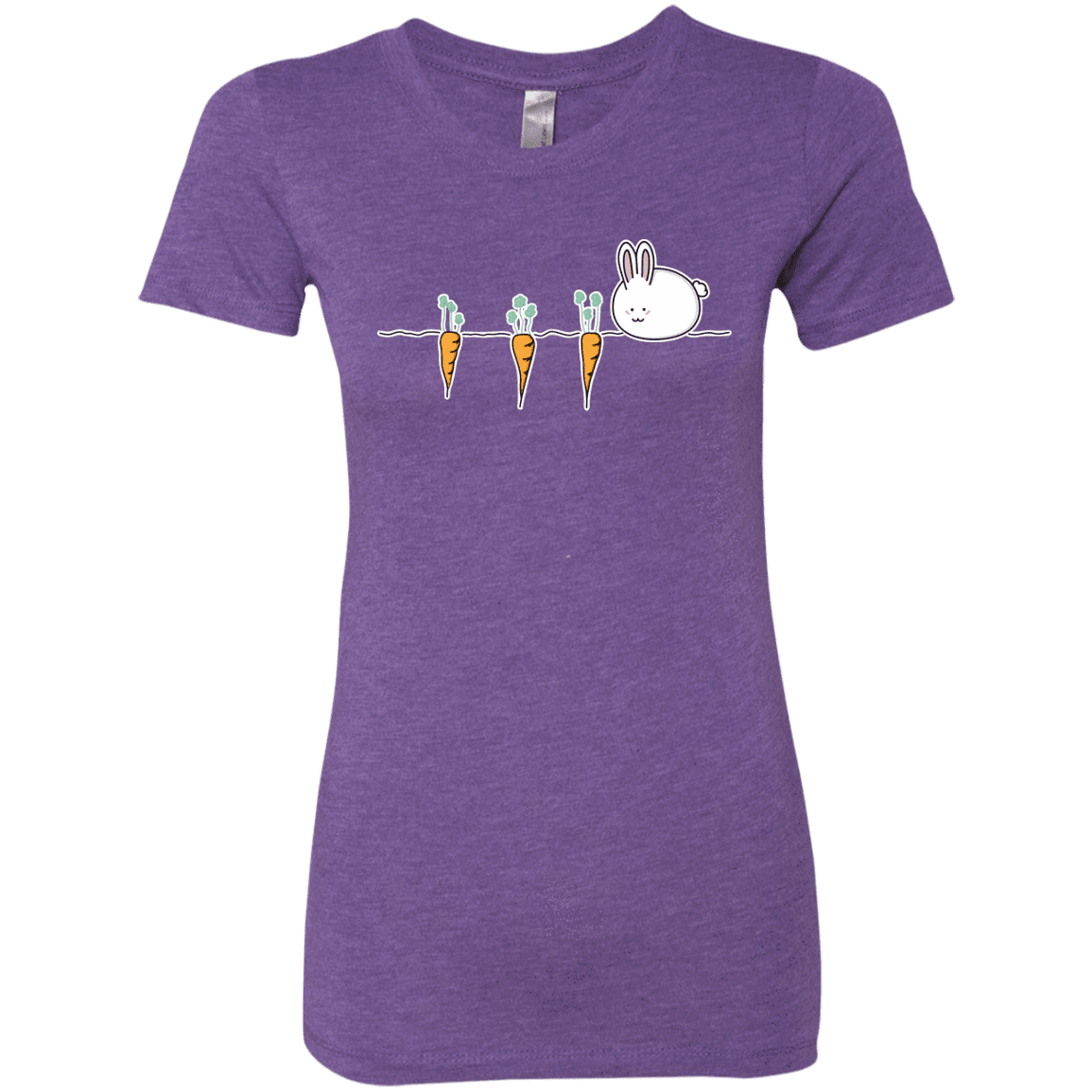 T-Shirts Purple Rush / S Kawaii Rabbit and Carrots Women's Triblend T-Shirt