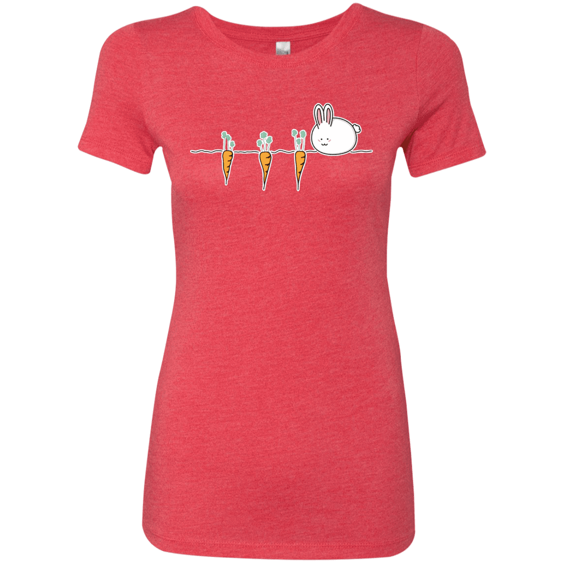 T-Shirts Vintage Red / S Kawaii Rabbit and Carrots Women's Triblend T-Shirt