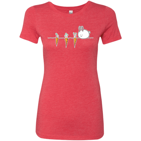 T-Shirts Vintage Red / S Kawaii Rabbit and Carrots Women's Triblend T-Shirt