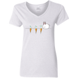 T-Shirts White / S Kawaii Rabbit and Carrots Women's V-Neck T-Shirt