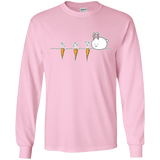 T-Shirts Light Pink / YS Kawaii Rabbit and Carrots Youth Long Sleeve T-Shirt