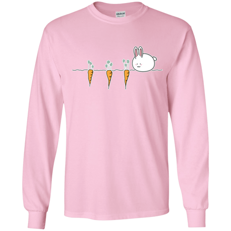 T-Shirts Light Pink / YS Kawaii Rabbit and Carrots Youth Long Sleeve T-Shirt