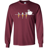 T-Shirts Maroon / YS Kawaii Rabbit and Carrots Youth Long Sleeve T-Shirt