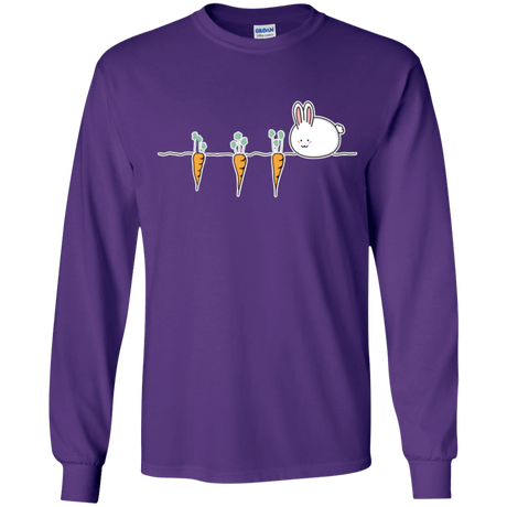 T-Shirts Purple / YS Kawaii Rabbit and Carrots Youth Long Sleeve T-Shirt
