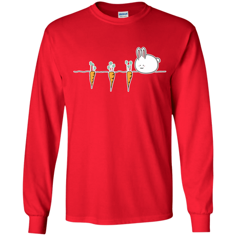 T-Shirts Red / YS Kawaii Rabbit and Carrots Youth Long Sleeve T-Shirt