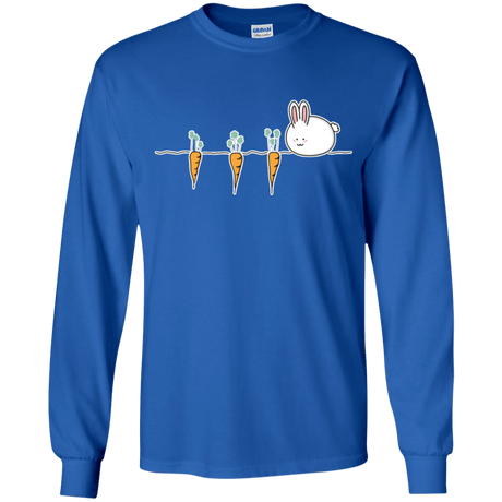 T-Shirts Royal / YS Kawaii Rabbit and Carrots Youth Long Sleeve T-Shirt