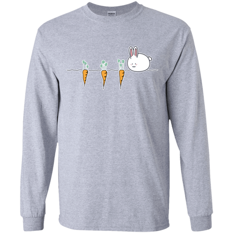 T-Shirts Sport Grey / YS Kawaii Rabbit and Carrots Youth Long Sleeve T-Shirt