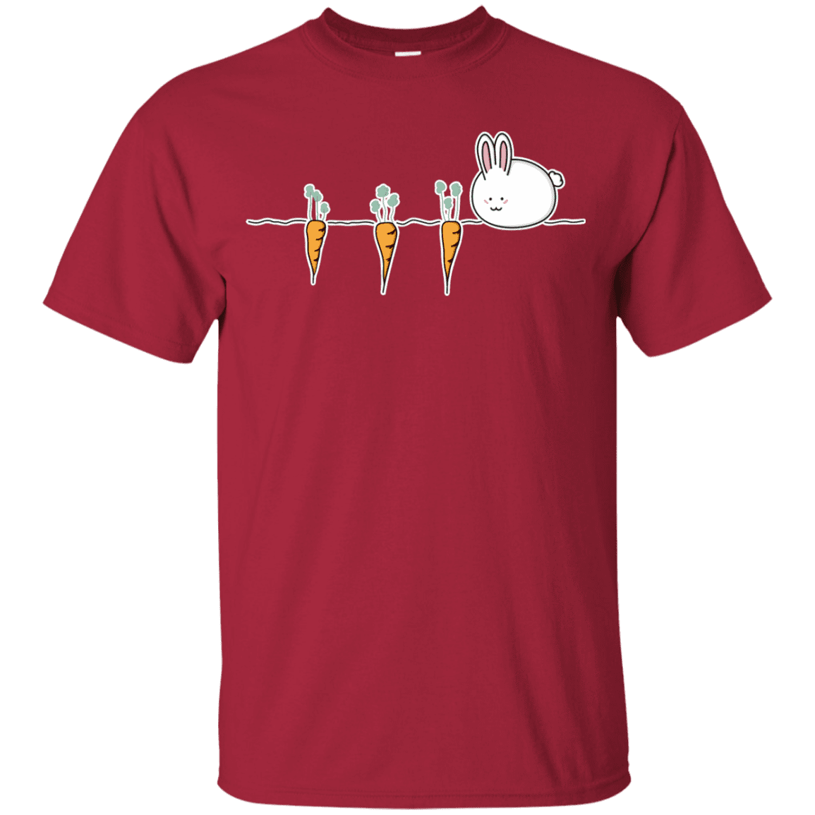 T-Shirts Cardinal / YXS Kawaii Rabbit and Carrots Youth T-Shirt