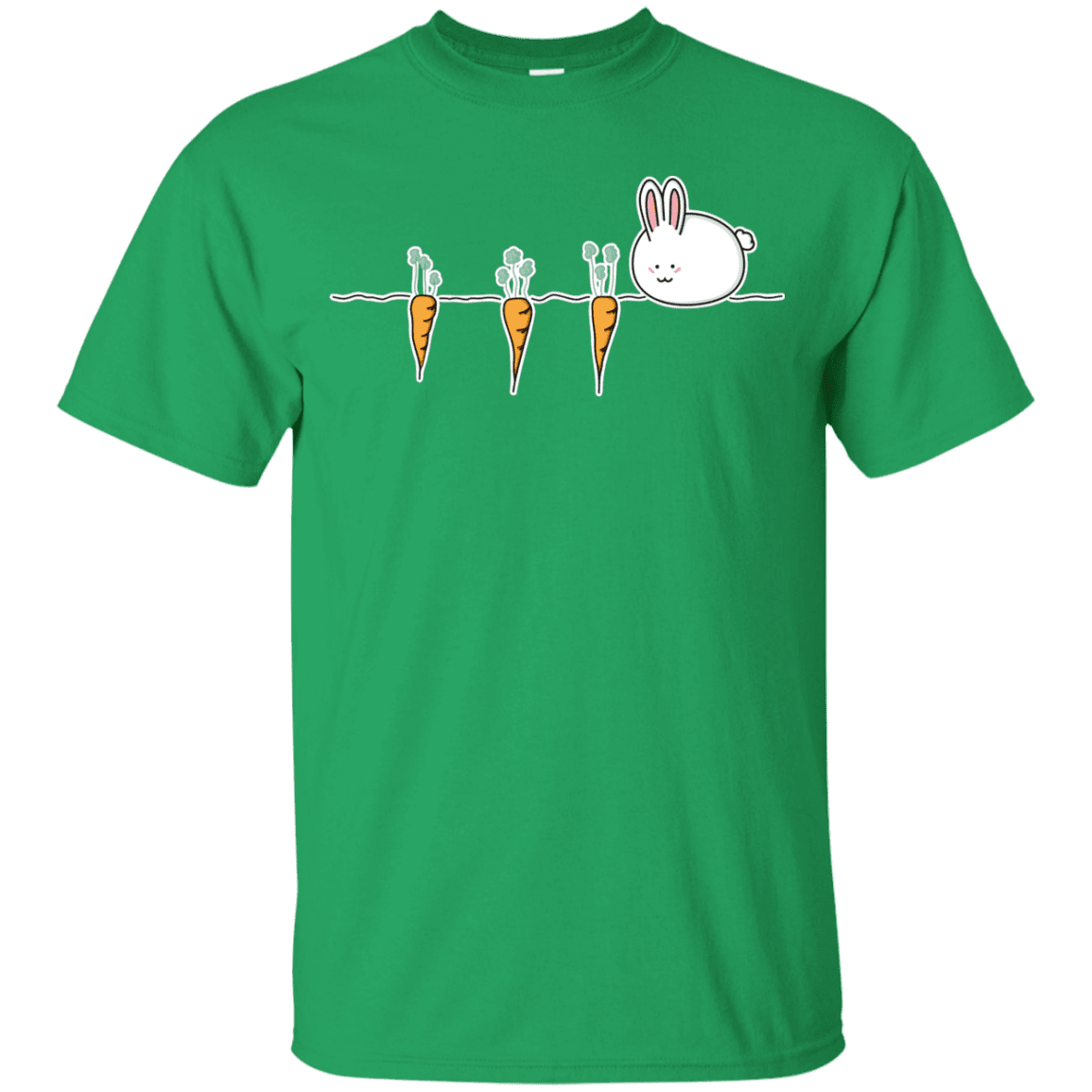 T-Shirts Irish Green / YXS Kawaii Rabbit and Carrots Youth T-Shirt