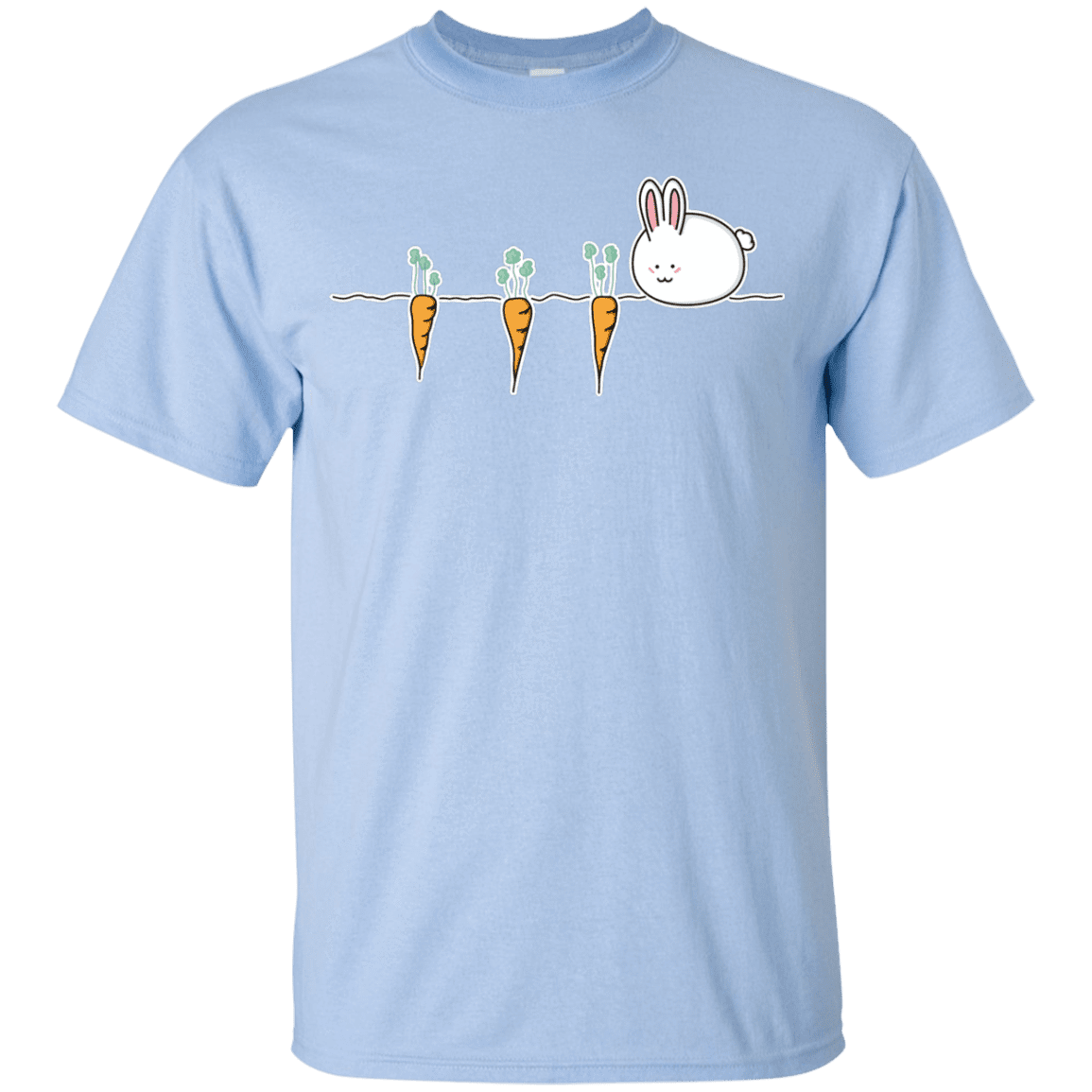 T-Shirts Light Blue / YXS Kawaii Rabbit and Carrots Youth T-Shirt