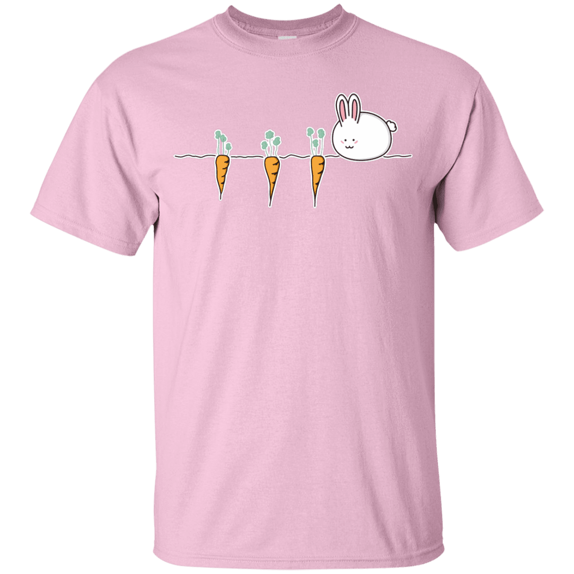 T-Shirts Light Pink / YXS Kawaii Rabbit and Carrots Youth T-Shirt