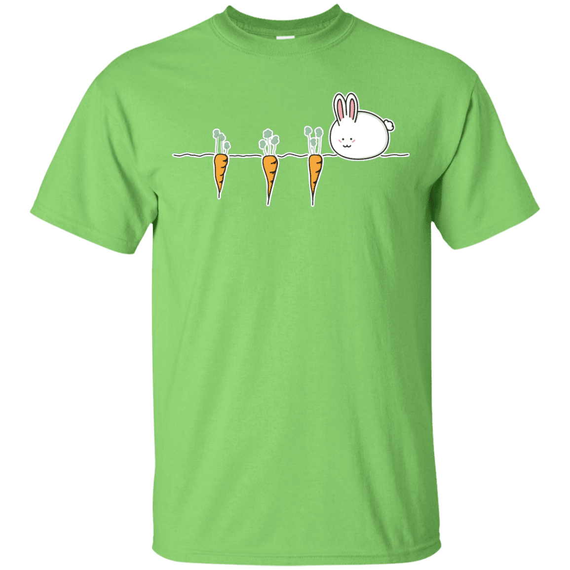 T-Shirts Lime / YXS Kawaii Rabbit and Carrots Youth T-Shirt