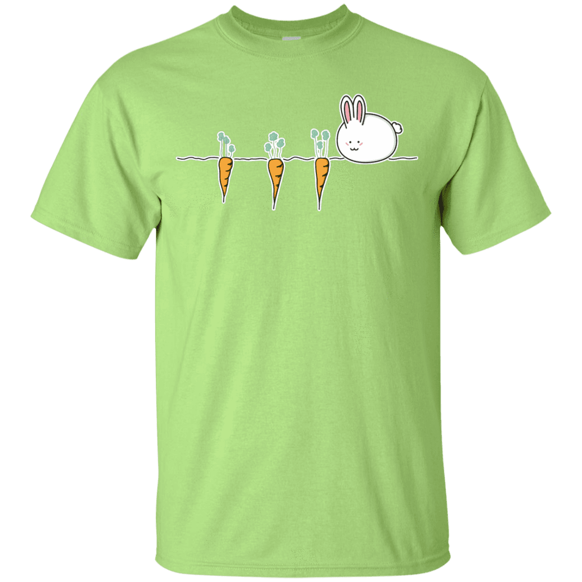 T-Shirts Mint Green / YXS Kawaii Rabbit and Carrots Youth T-Shirt