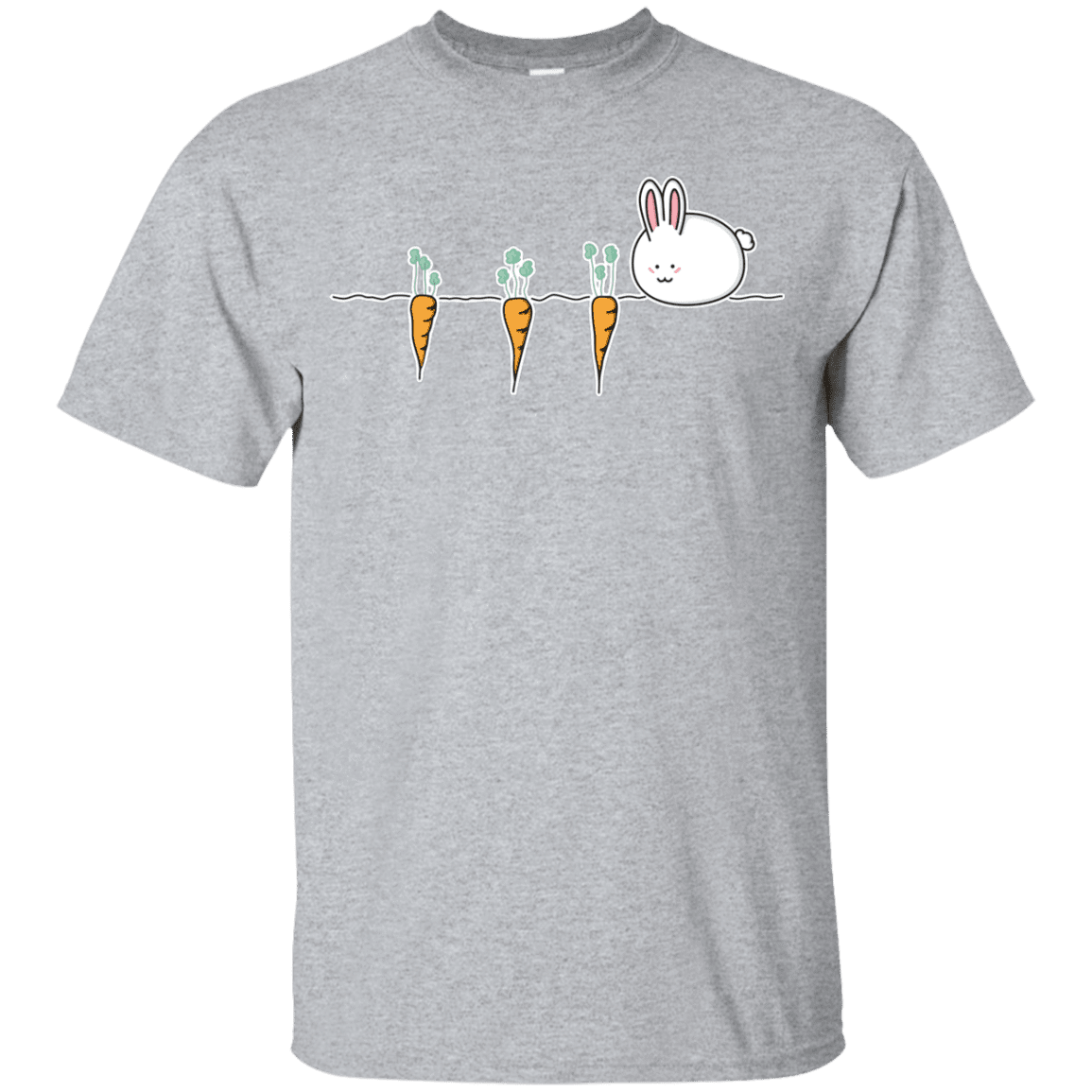 T-Shirts Sport Grey / YXS Kawaii Rabbit and Carrots Youth T-Shirt