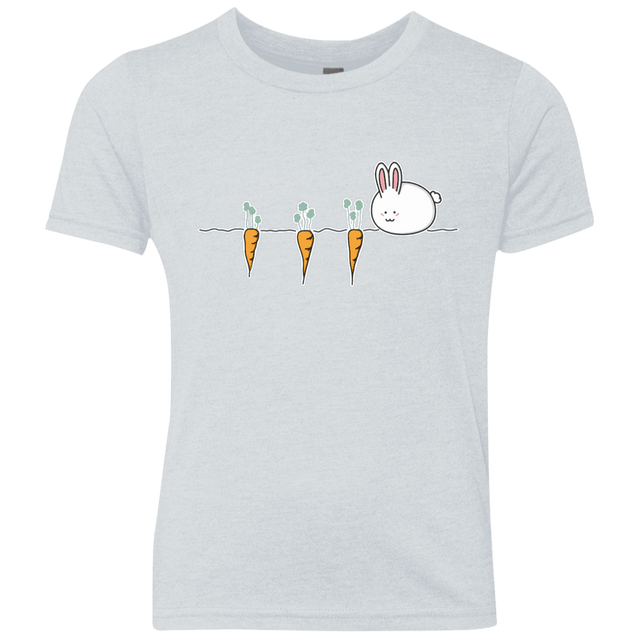 T-Shirts Heather White / YXS Kawaii Rabbit and Carrots Youth Triblend T-Shirt