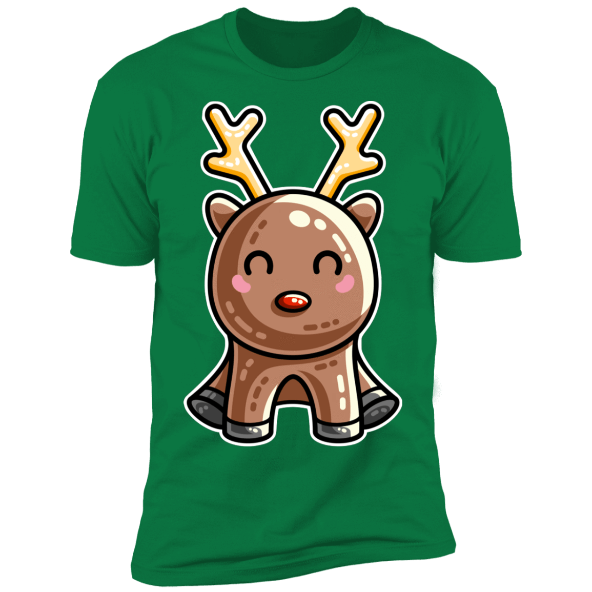T-Shirts Kelly Green / S Kawaii Reindeer Men's Premium T-Shirt